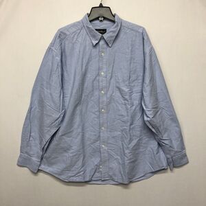 Eddie Bauer Men Long Sleeve Cotton Button Shirt Top Size XXL 2XL Blue M136 -22